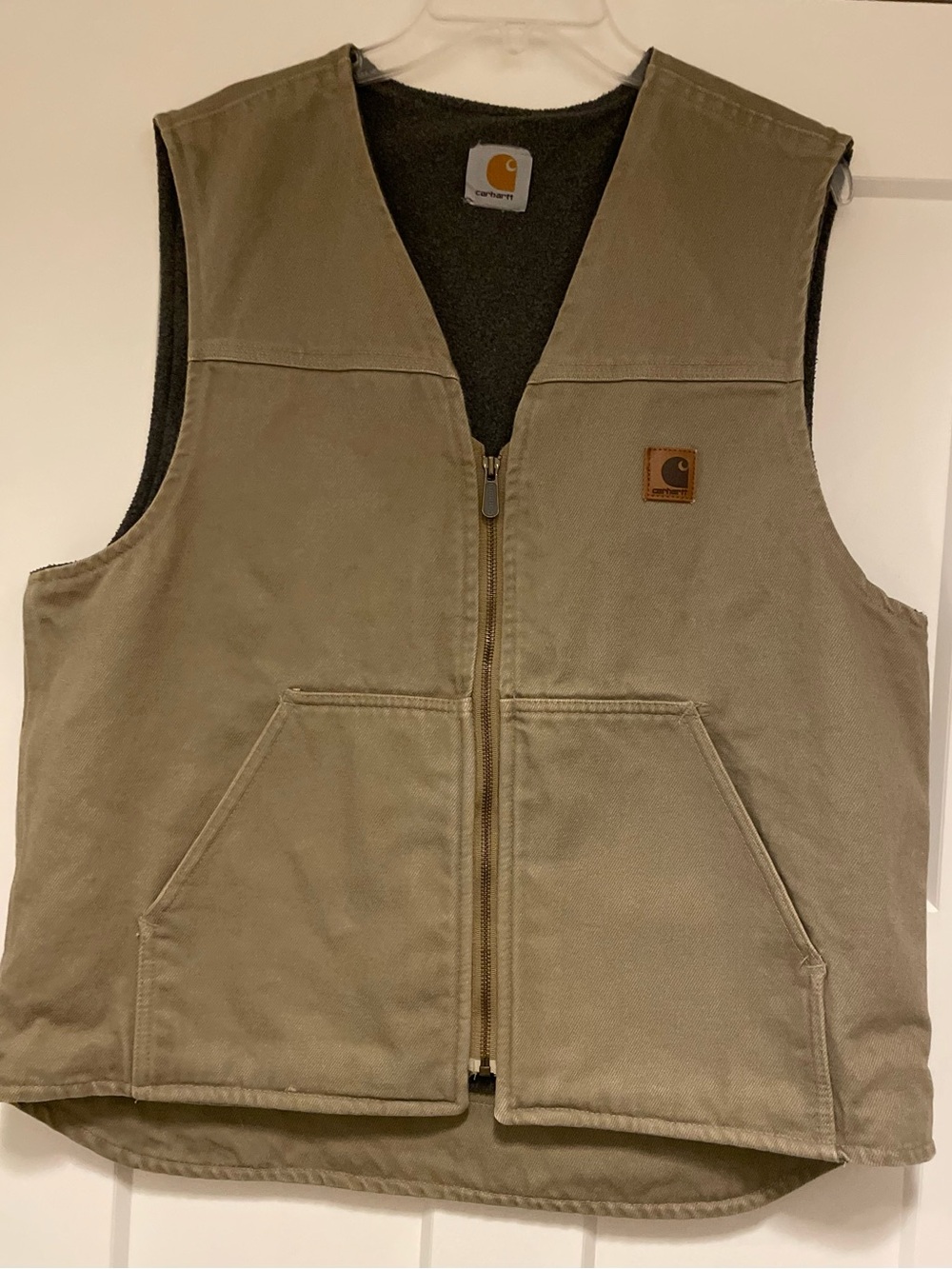 Carhartt Tan Workwear Zip Front Canvas Vest